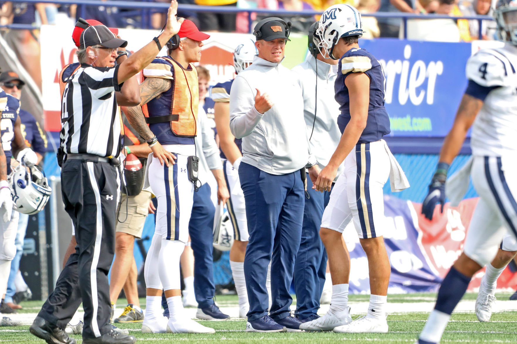 Montana State Bobcat Football against San Diego on Saturday September 18, 2021 at bobcat Statuim in Bozeman Montana.